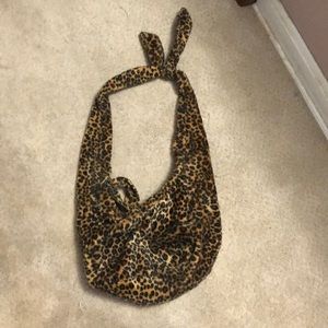 Leopard print fuzzy purse